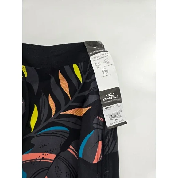 O'Neill Hyperfreak Mysto Scallop 19 Board Shorts Mens 30 Black 8.5" inseam NWT - Picture 3 of 9